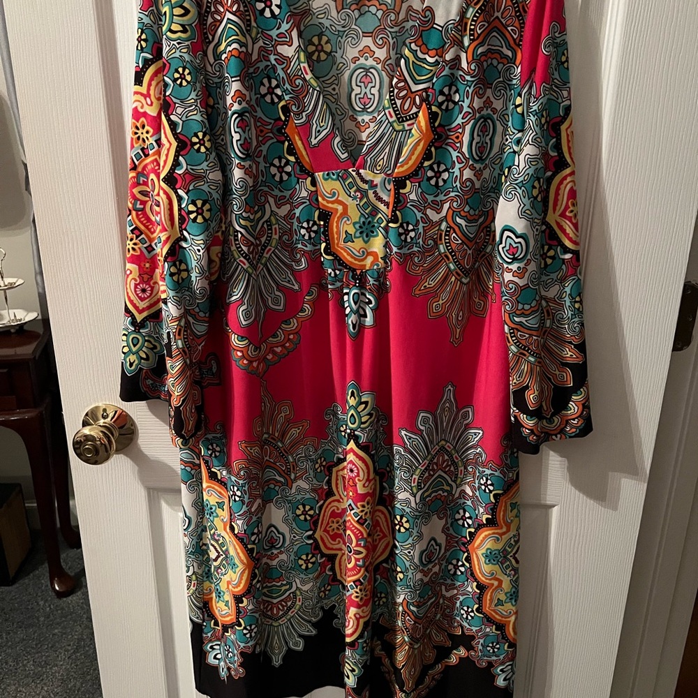 White Mark Colorful Paisley Dress